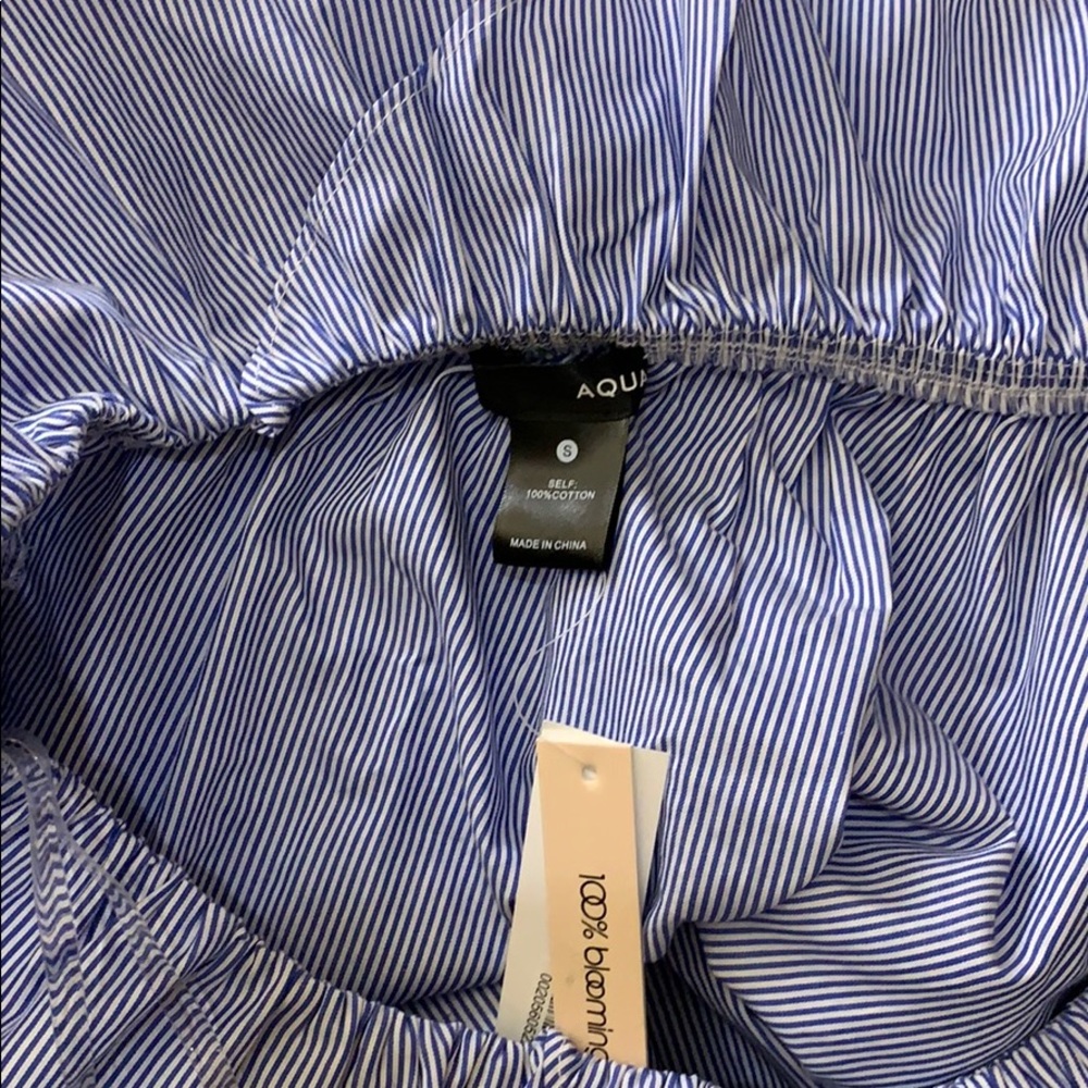 Aqua one shoulders striped blue shirt size S - Picture 5 of 5